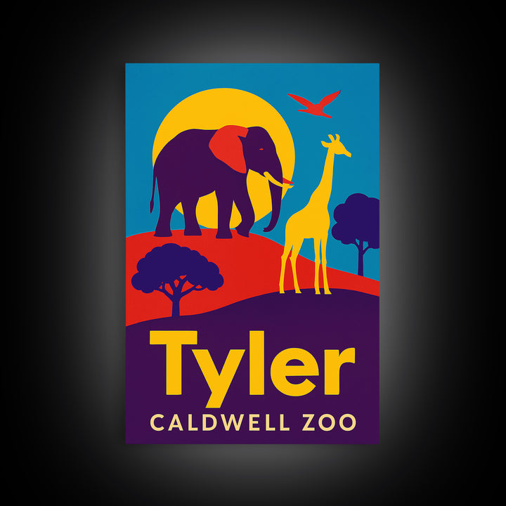 Tyler Travel Poster, Framed Canvas Print, Bold Pop Art Poster, Tyler Wall Art, Modern Wall Decor, Travel Art Print, Travel Wall Art