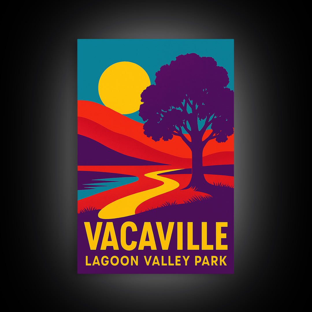 Vacaville Travel Poster, Framed Canvas Print, High Contrast City Poster, Vacaville Poster Print, City Travel Prints, Travel Poster Art