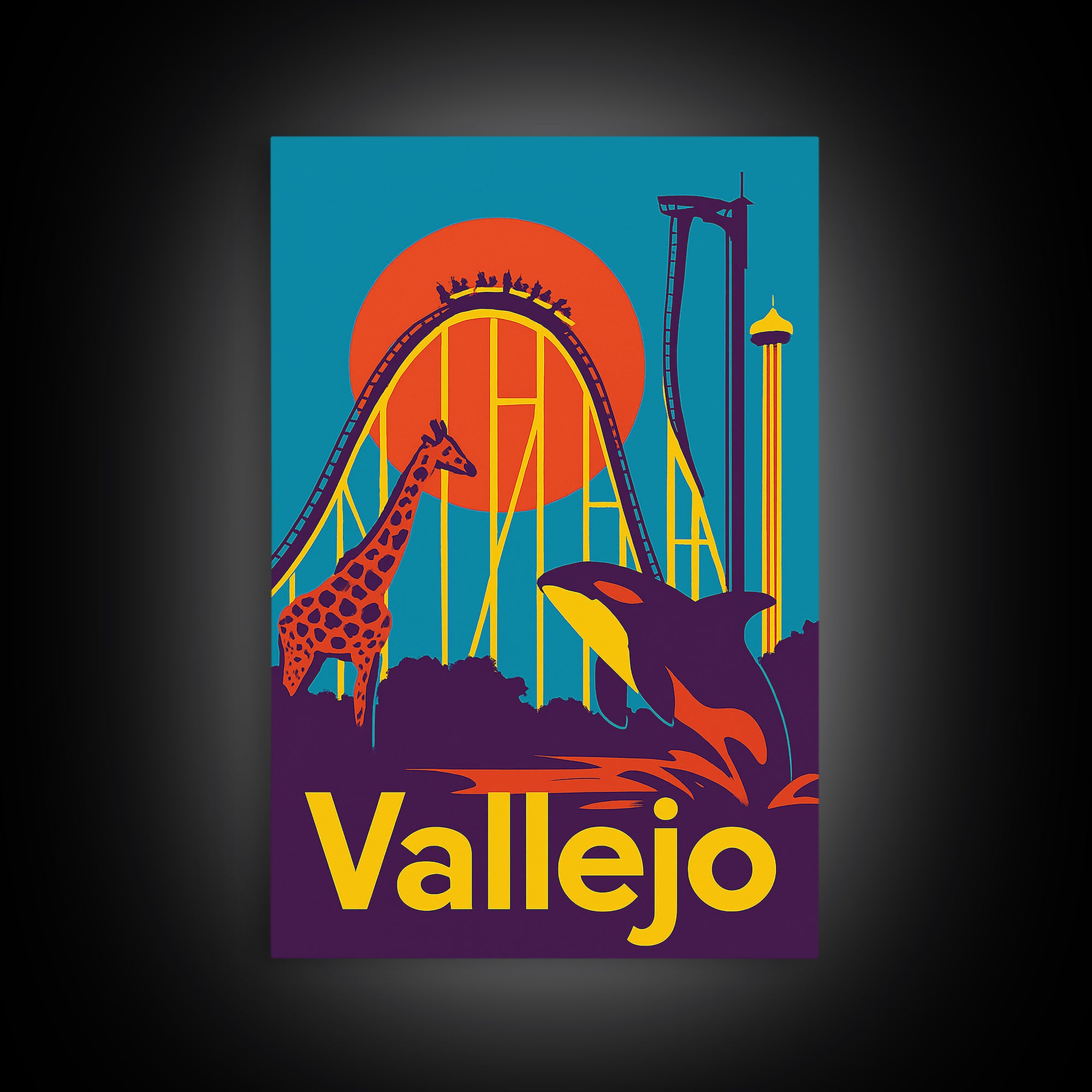 Vallejo Travel Poster, Canvas Print, High Contrast City Poster, Vallejo Travel Art, City Art Print, Travel Poster Set, Travel Art Print