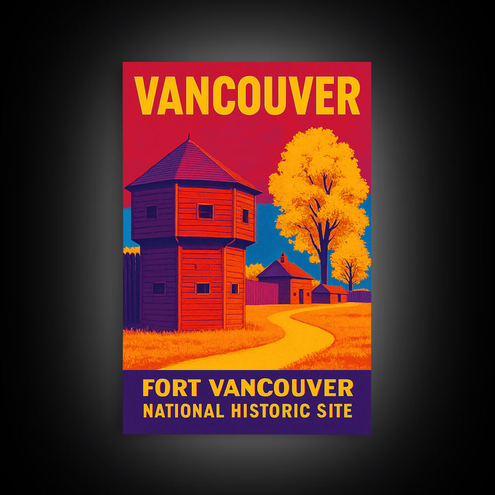Vancouver Travel Poster, Canvas Print, Bold Pop Art Poster, Vancouver Poster Print, Home Office Decor, Watercolor Skyline Art, Wall Art