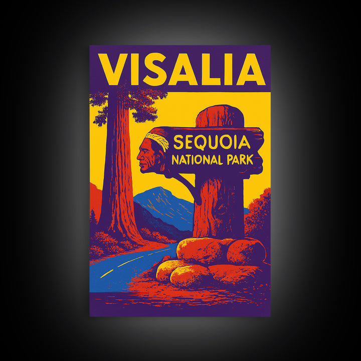 Visalia California Travel Poster, Canvas Print, High Contrast City Poster, Visalia Poster Print, Vintage City Art, Living Room Wall Art