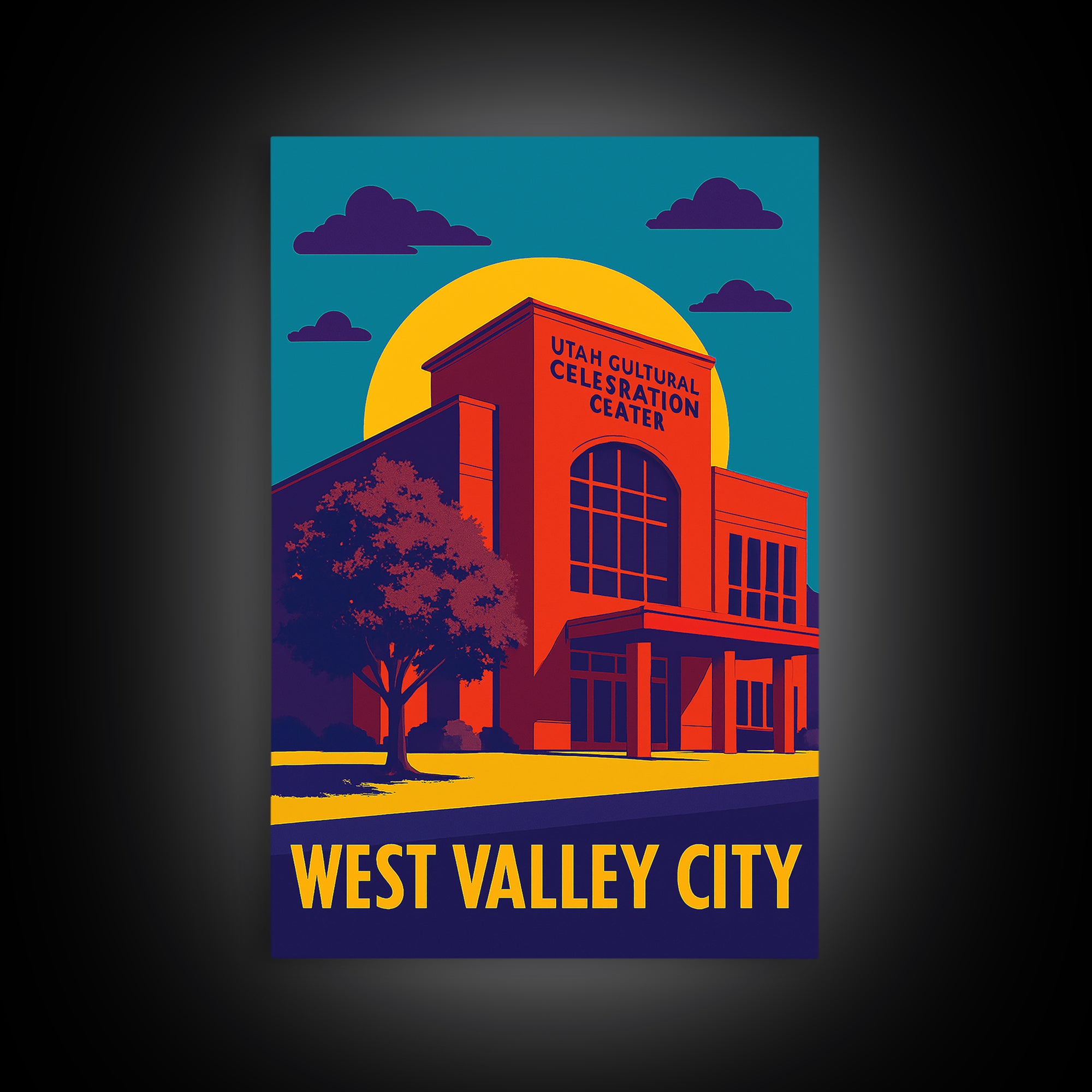 West Valley City Utah Travel Poster, Canvas Print, Colorful Graphic Wall Art, West Valley City Art Print, Travel Wall Art, Travel Art