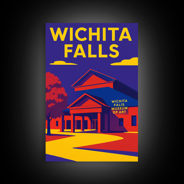 Wichita Falls Texas Travel Poster, Canvas Print, Vibrant Retro Travel Art, Wichita Falls Art Print, Vintage Travel Art, City Art Print