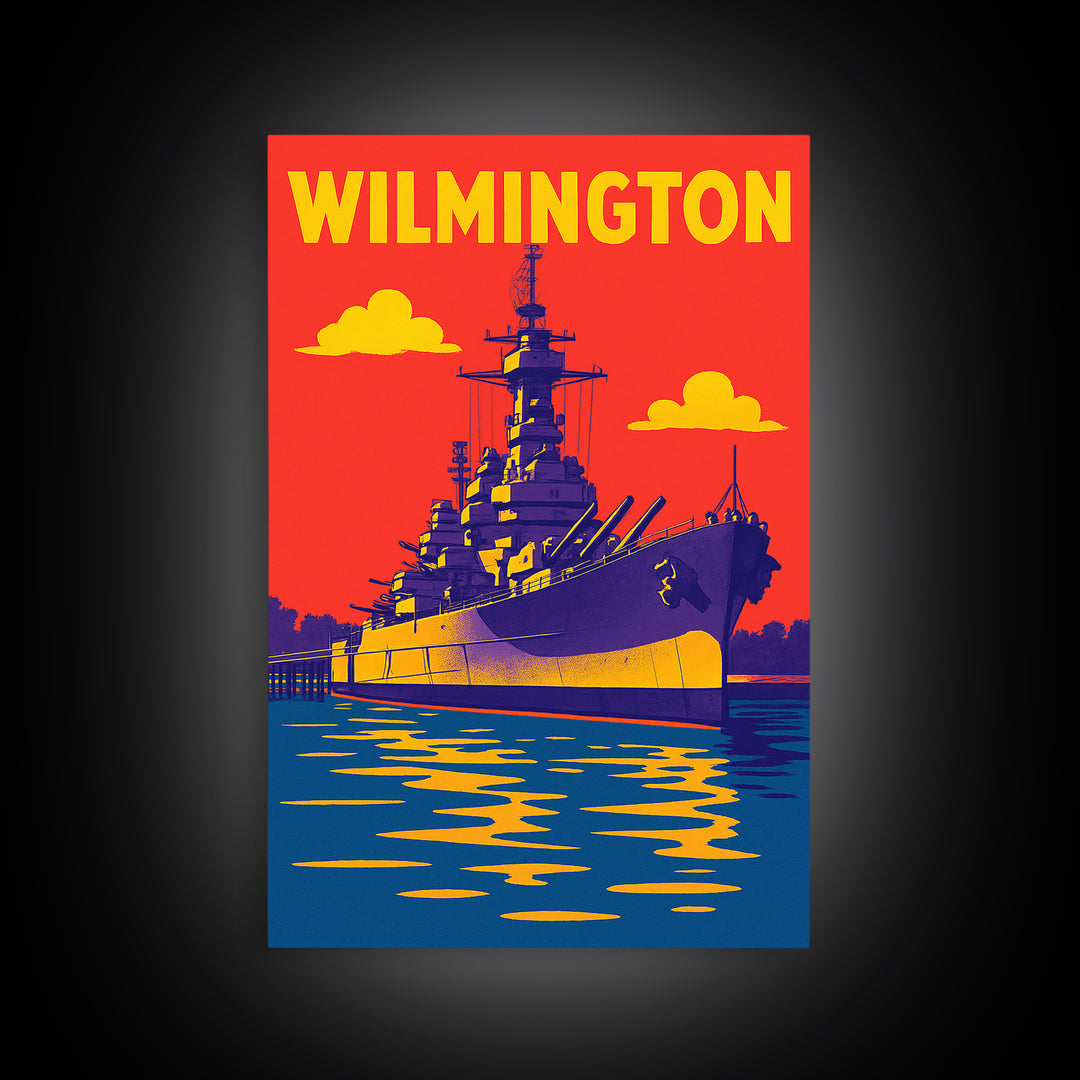 Wilmington North Carolina Travel Poster, Canvas Print, Bold Pop Art Poster, Wilmington Travel Art, Vintage Travel Print, Vintage City Poster