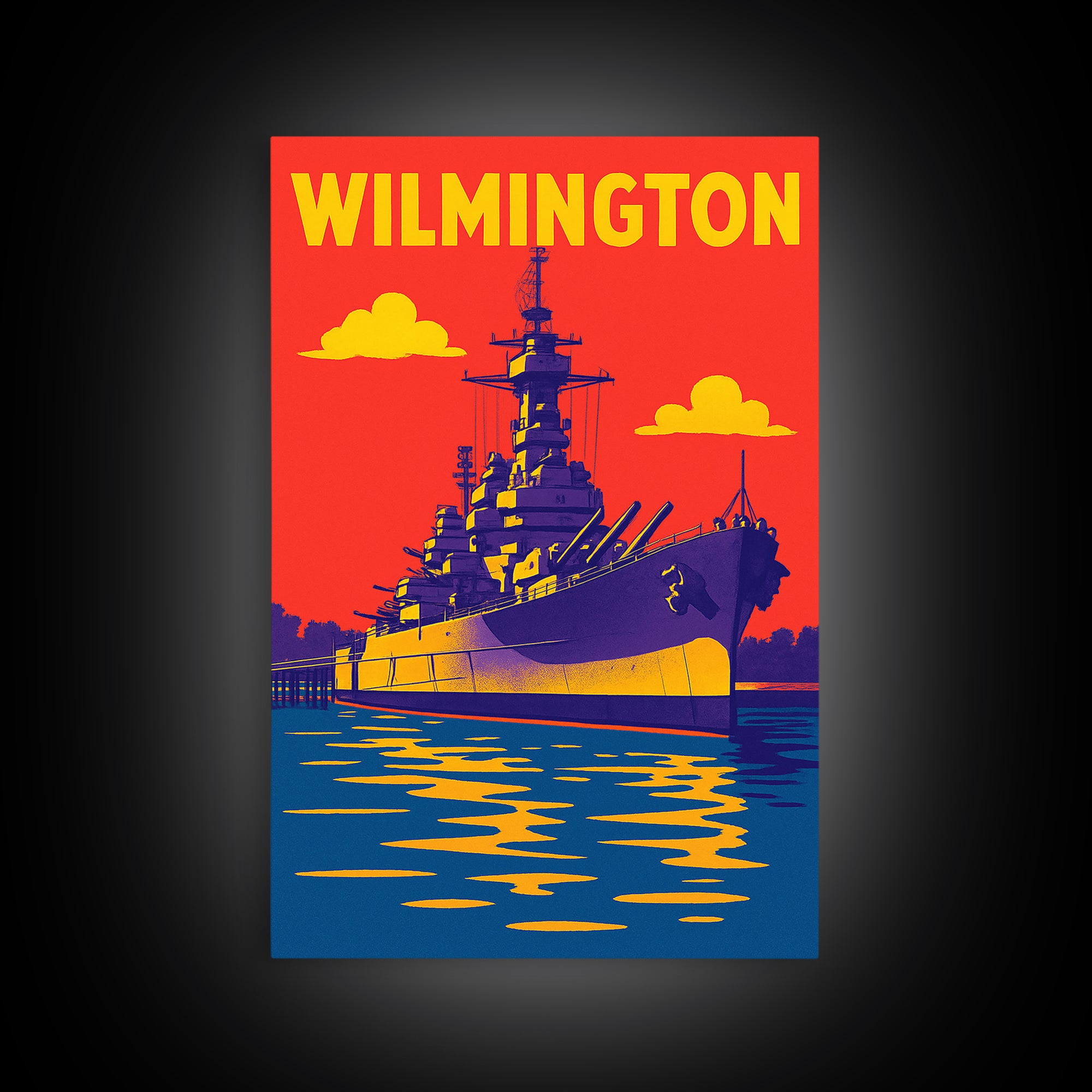 Wilmington North Carolina Travel Poster, Canvas Print, Bold Pop Art Poster, Wilmington Travel Art, Vintage Travel Print, Vintage City Poster