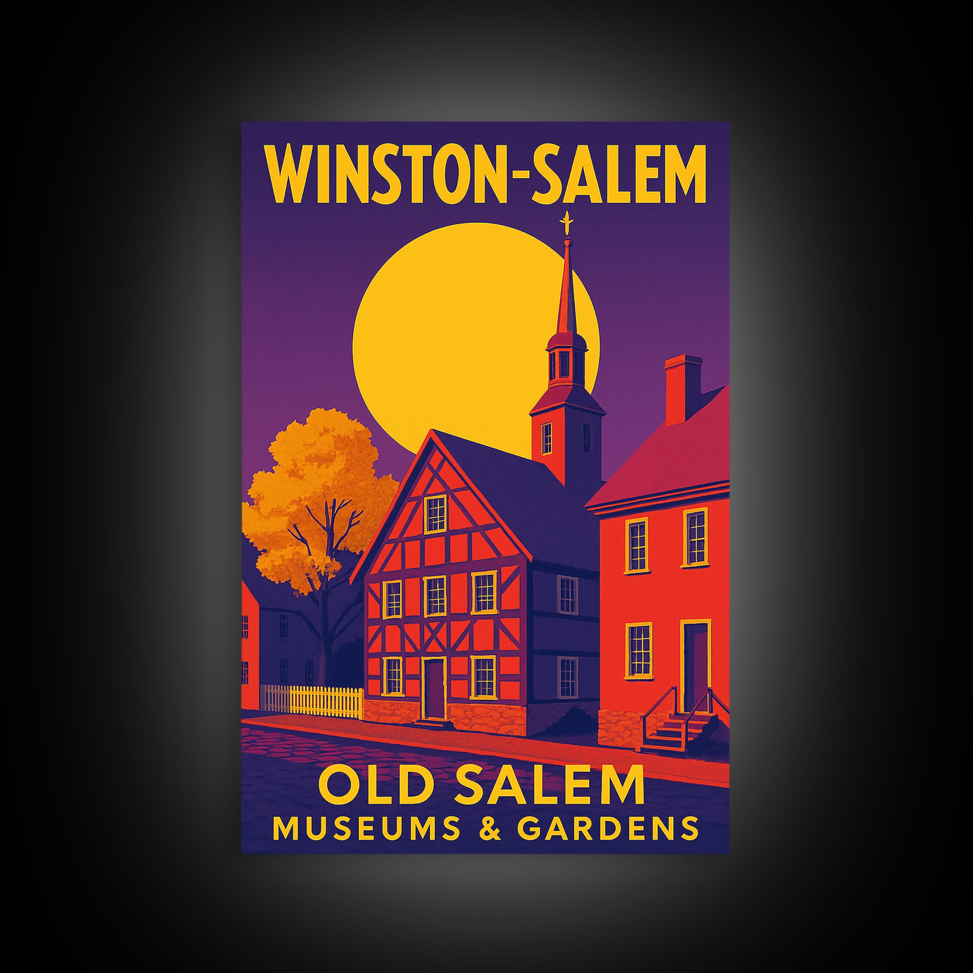 Winston Salem North Carolina Travel Poster, Canvas Print, High Contrast City Poster, Winston Salem Poster Print, Wall Decor, Wall Art