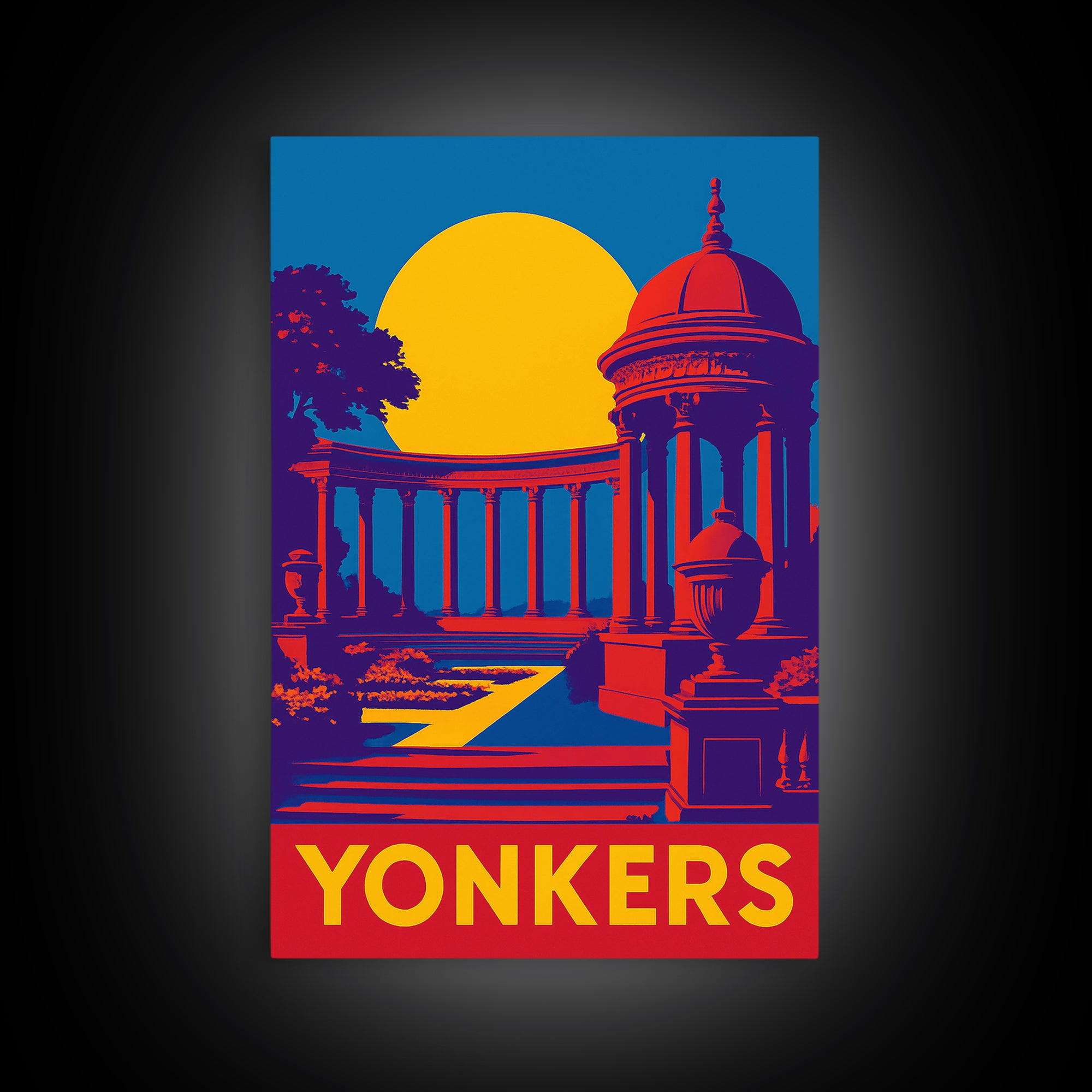 Yonkers New York Travel Poster, Canvas Print, Bold Pop Art Poster, Yonkers Wall Art, Poster Art, Vintage City Poster, Vintage City Art