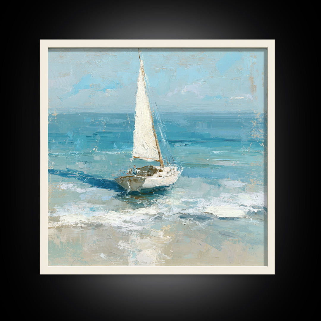 Sailboat on a Breezy Summer Horizon Canvas Print, Patio Art, Outdoor Wall Decor, Patio Decor, Fine Art, Outdoor, Yard Decor, PAT-1x1-15