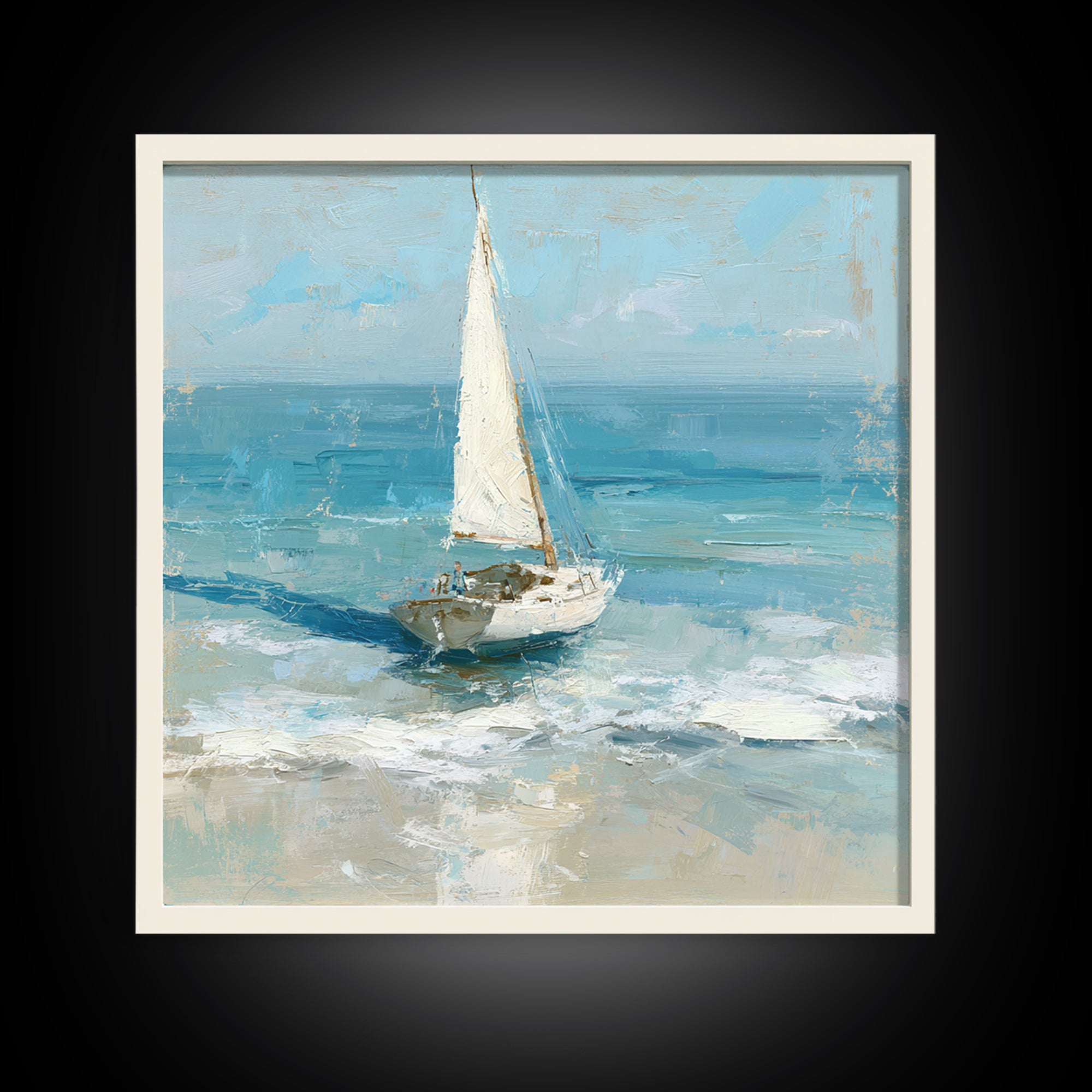 Sailboat on a Breezy Summer Horizon Canvas Print, Patio Art, Outdoor Wall Decor, Patio Decor, Fine Art, Outdoor, Yard Decor, PAT-1x1-15