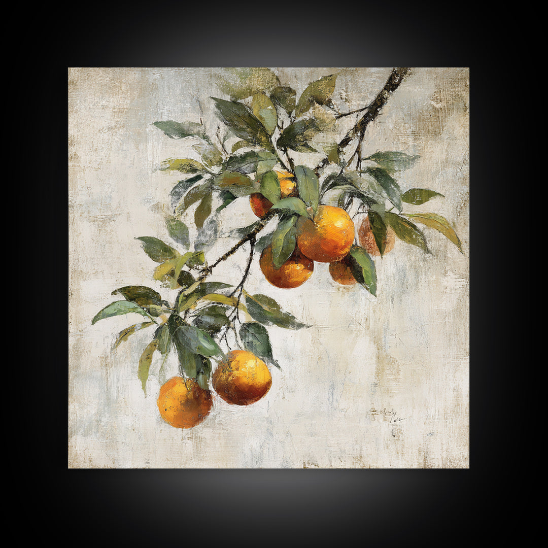 Orange Tree Branch Canvas Print, Patio Art, Coastal Wall Decor, Patio Decor, Fine Art, Outdoor, Gallery Decor, Neutral Decor, PAT-1x1-22