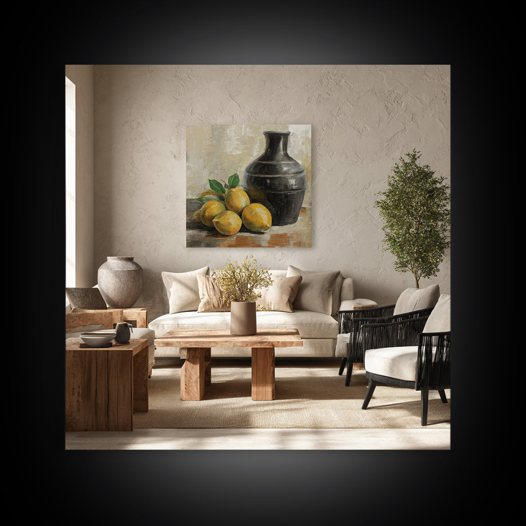 Outdoor Citrus Still Life Framed Canvas Print, Patio Art, Fine Art Print, Patio Decor, Fine Art, Outdoor, Wall Decor, PAT-1x1-29