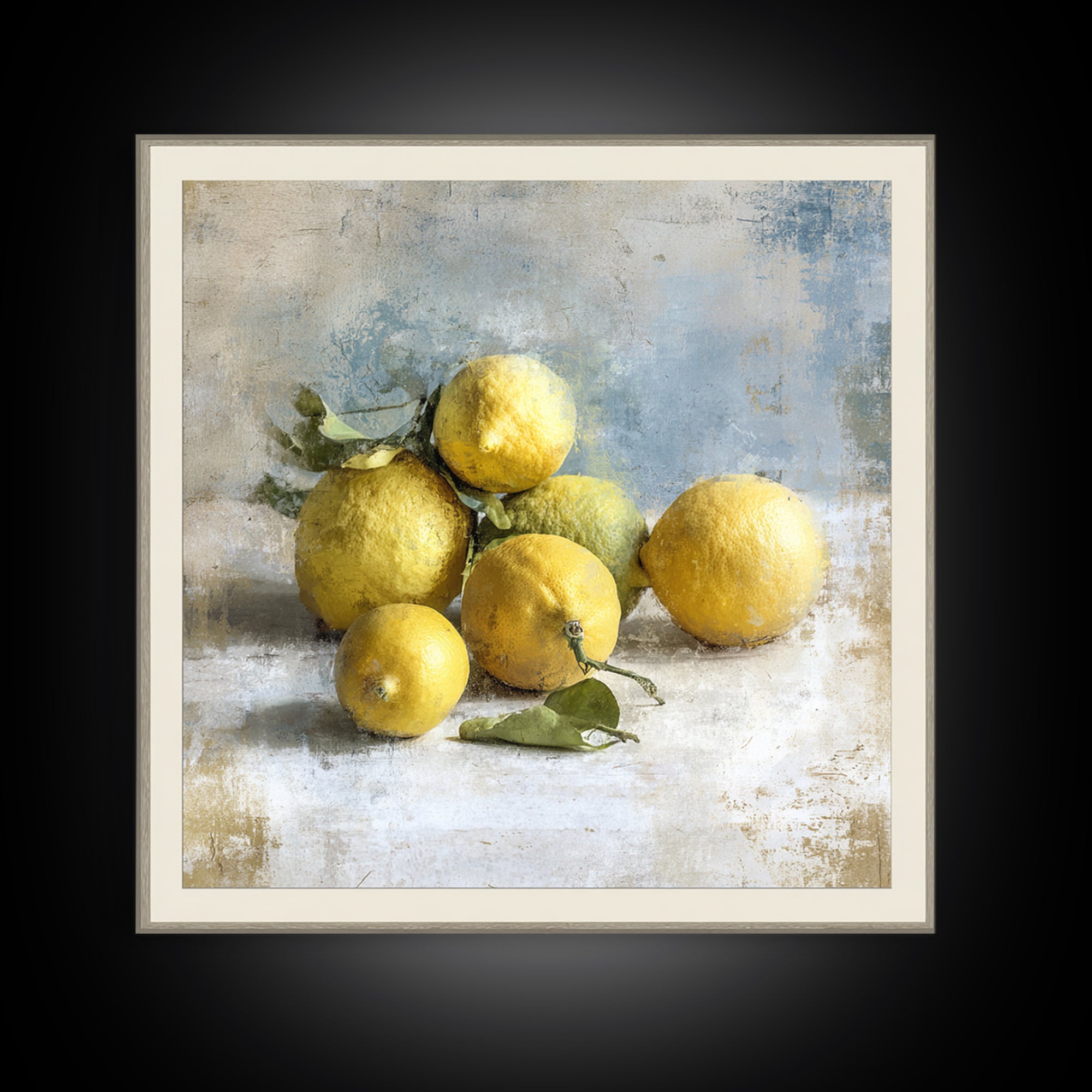 Outdoor Citrus Still Life Canvas Print, Patio Art, Rustic Decor, Patio Decor, Fine Art, Outdoor, Textured Painting, PAT-1x1-5