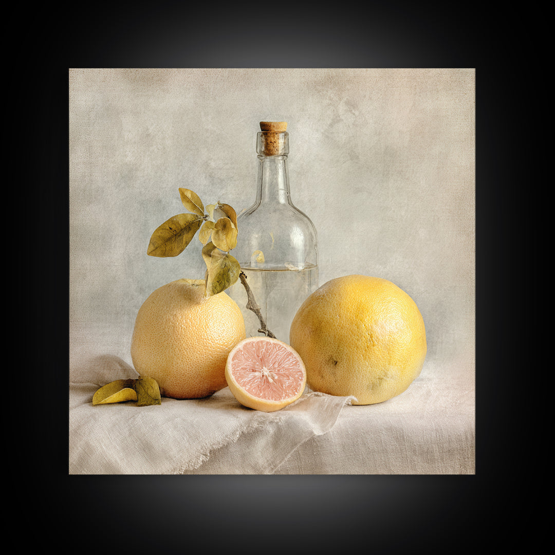 Outdoor Citrus Still Life Framed Canvas Print, Patio Art, Fine Art Print, Patio Decor, Fine Art, Outdoor, Wall Decor, PAT-1x1-53