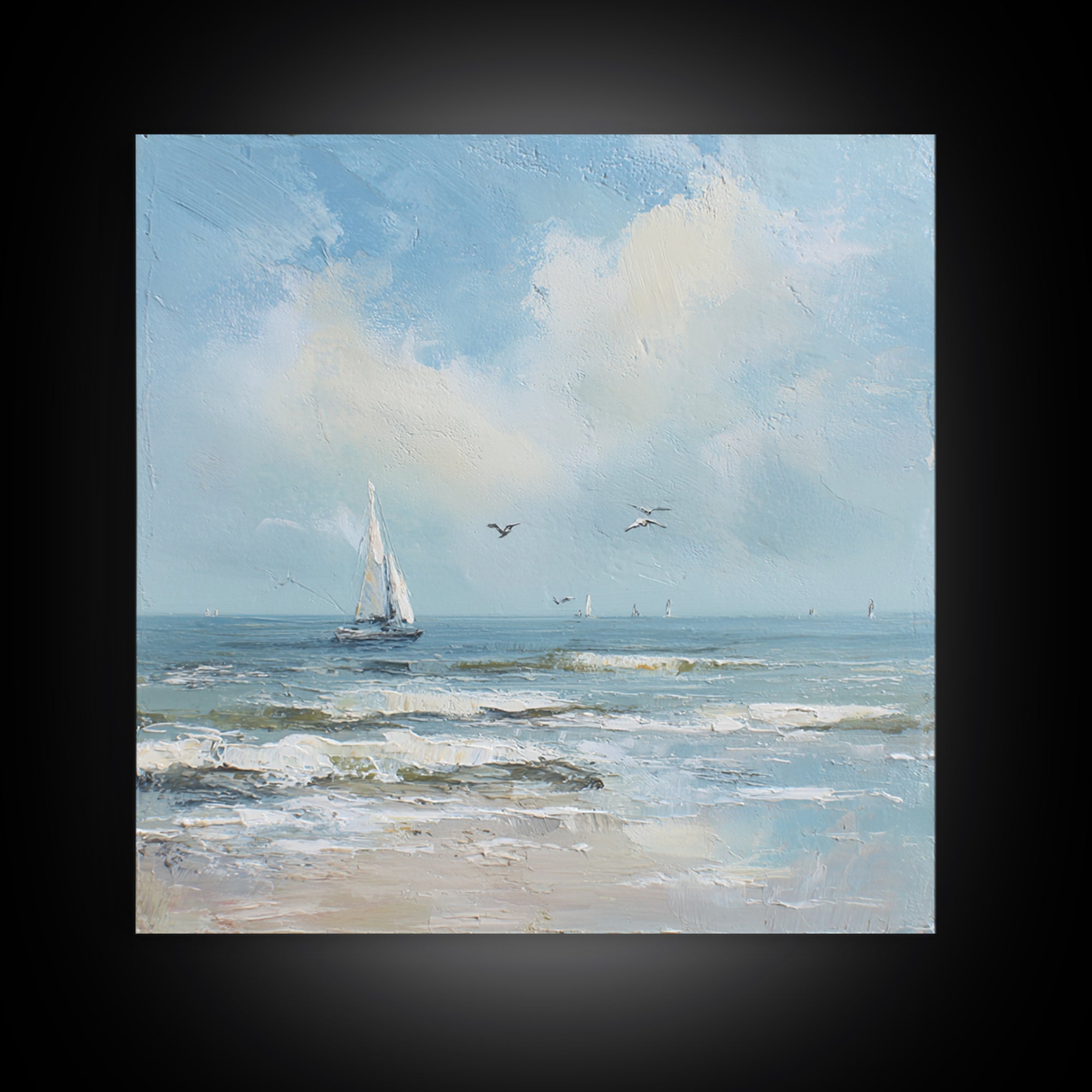 Sailboat on a Breezy Summer Horizon Canvas Print, Patio Art, Boho Decor, Patio Decor, Fine Art, Outdoor, Outdoor Decor, PAT-1x1-87