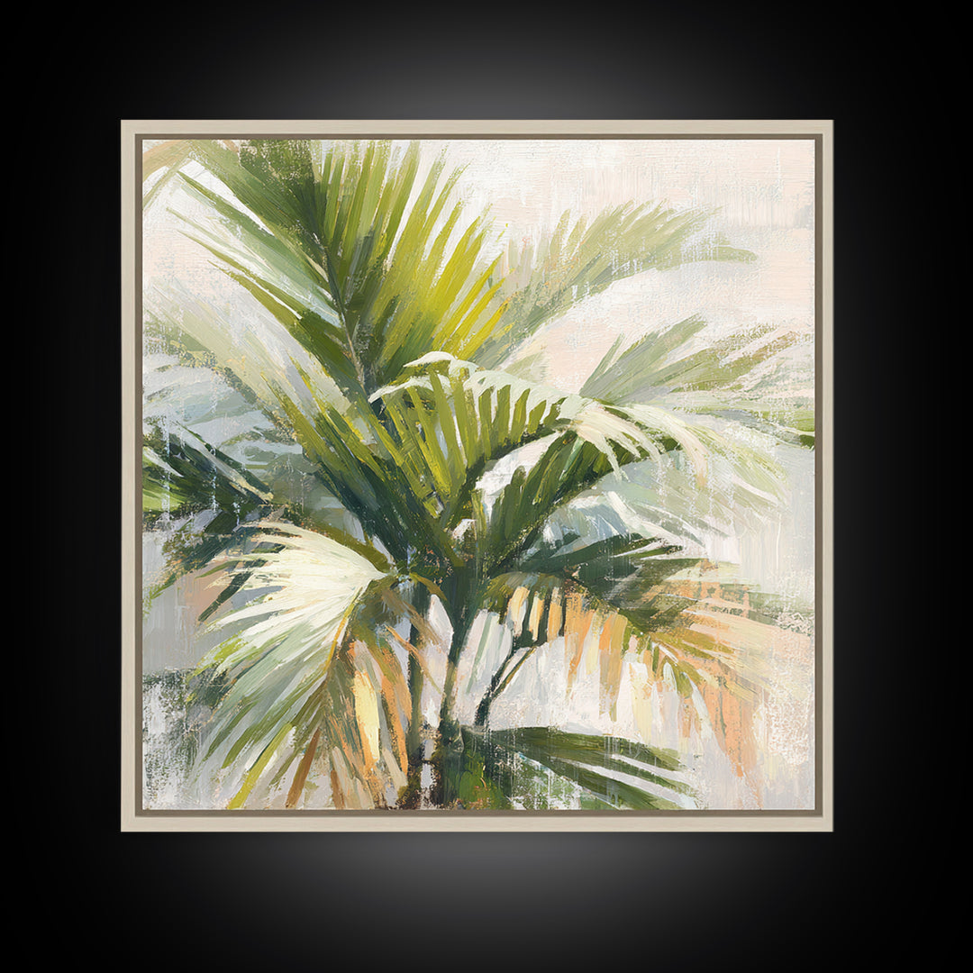 Tropical Palm Fronds Canvas Print, Patio Art, Wall Art, Patio Decor, Oil Painting, Outdoor, Outdoor Wall Decor, Floral Wall Art, PAT-1x1-97