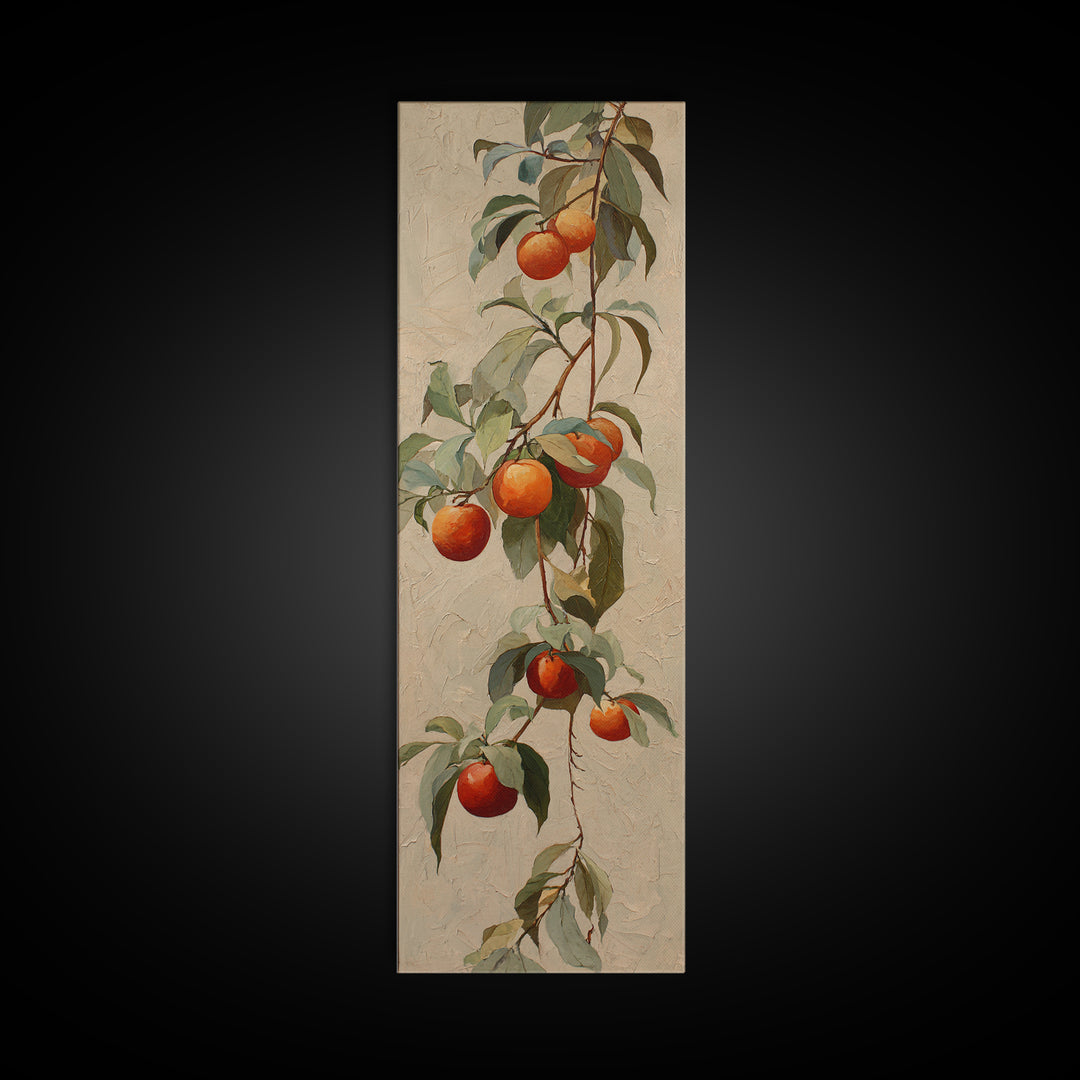 Orange Tree Branch Framed Canvas Print, Patio Art, Yard Decor, Patio Decor, Fine Art, Outdoor, Luxury Decor, Art Print, PAT-1x3-34