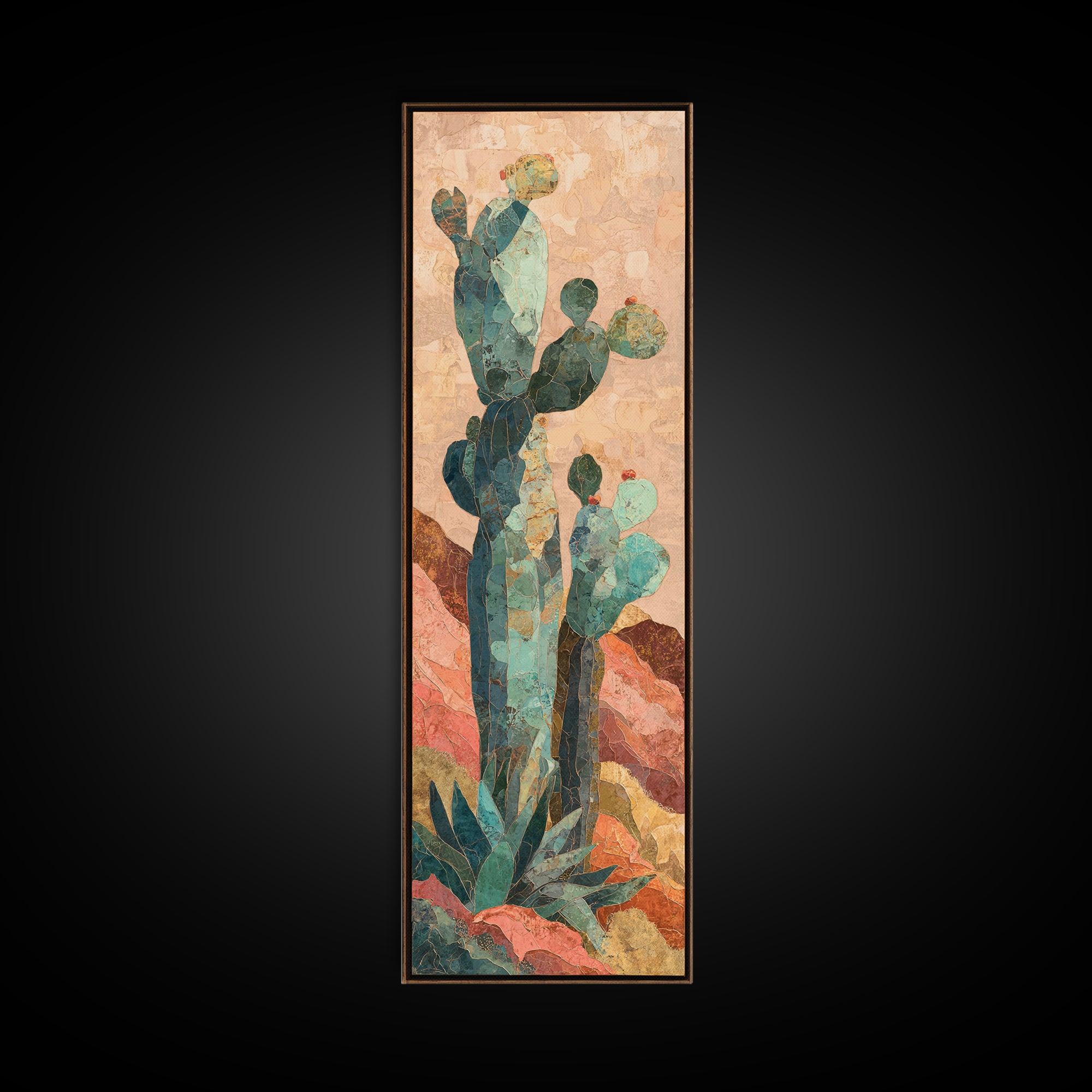 Cactus and Agave Canvas Print, Patio Art, Outdoor Decor, Patio Decor, Fine Art, Outdoor, Bar Art, Coastal Wall Decor, PAT-1x3-40