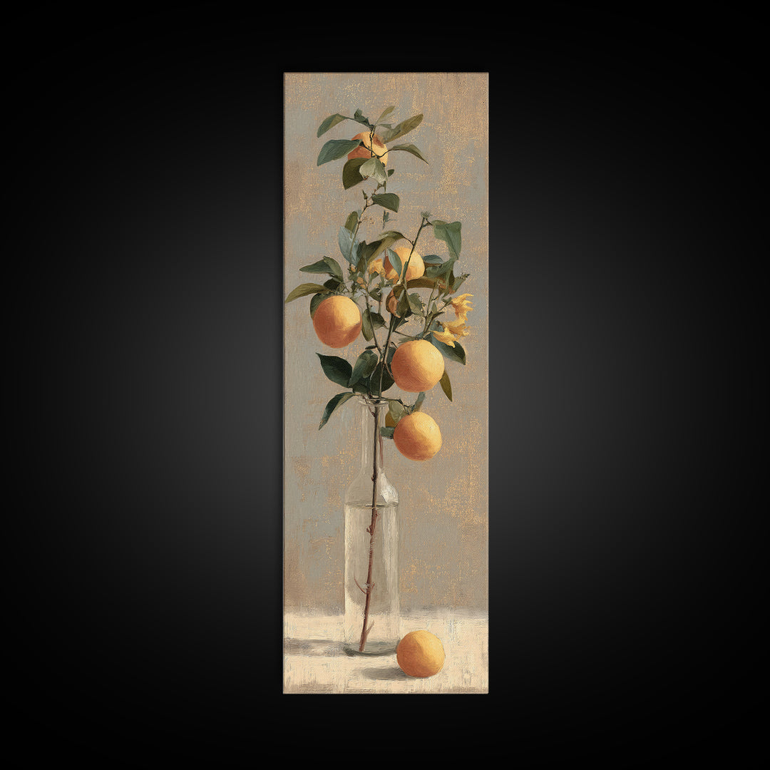 Outdoor Citrus Still Life Canvas Print, Patio Art, Patio Decor, Fine Art, Outdoor, Gallery Decor, Neutral Decor, Modern Decor, PAT-1x3-41