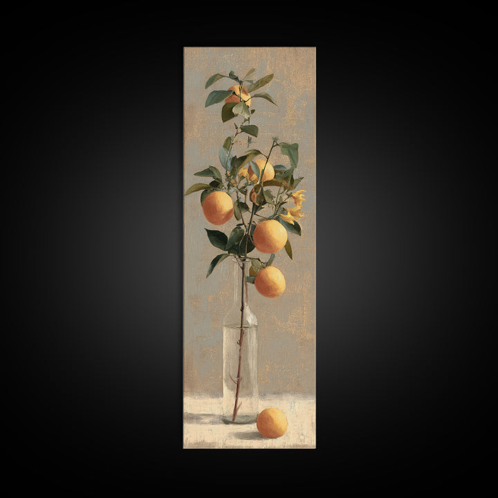 Outdoor Citrus Still Life Canvas Print, Patio Art, Patio Decor, Fine Art, Outdoor, Gallery Decor, Neutral Decor, Modern Decor, PAT-1x3-41