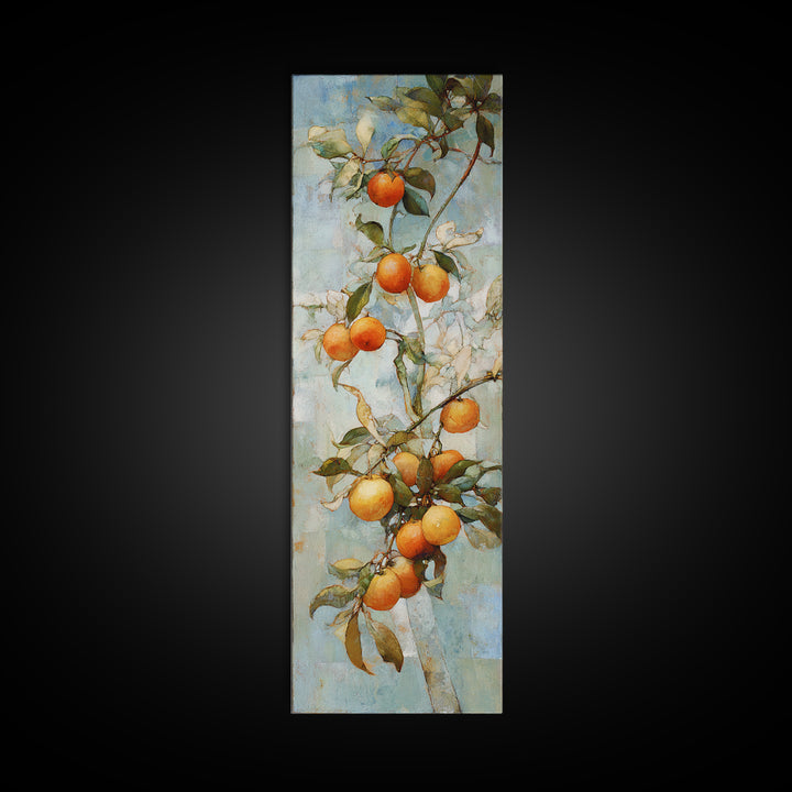 Orange Tree Branch Framed Canvas Print, Patio Art, Yard Decor, Patio Decor, Fine Art, Outdoor, Luxury Decor, Art Print, PAT-1x3-58