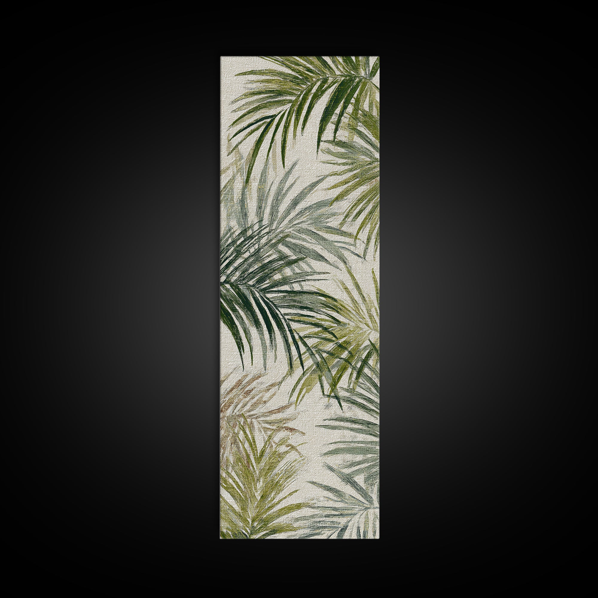 Tropical Palm Fronds Framed Canvas Print, Patio Art, Textured Painting, Patio Decor, Fine Art, Outdoor, Outdoor Wall Art, PAT-1x3-61