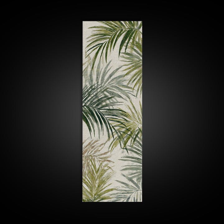 Tropical Palm Fronds Framed Canvas Print, Patio Art, Textured Painting, Patio Decor, Fine Art, Outdoor, Outdoor Wall Art, PAT-1x3-61
