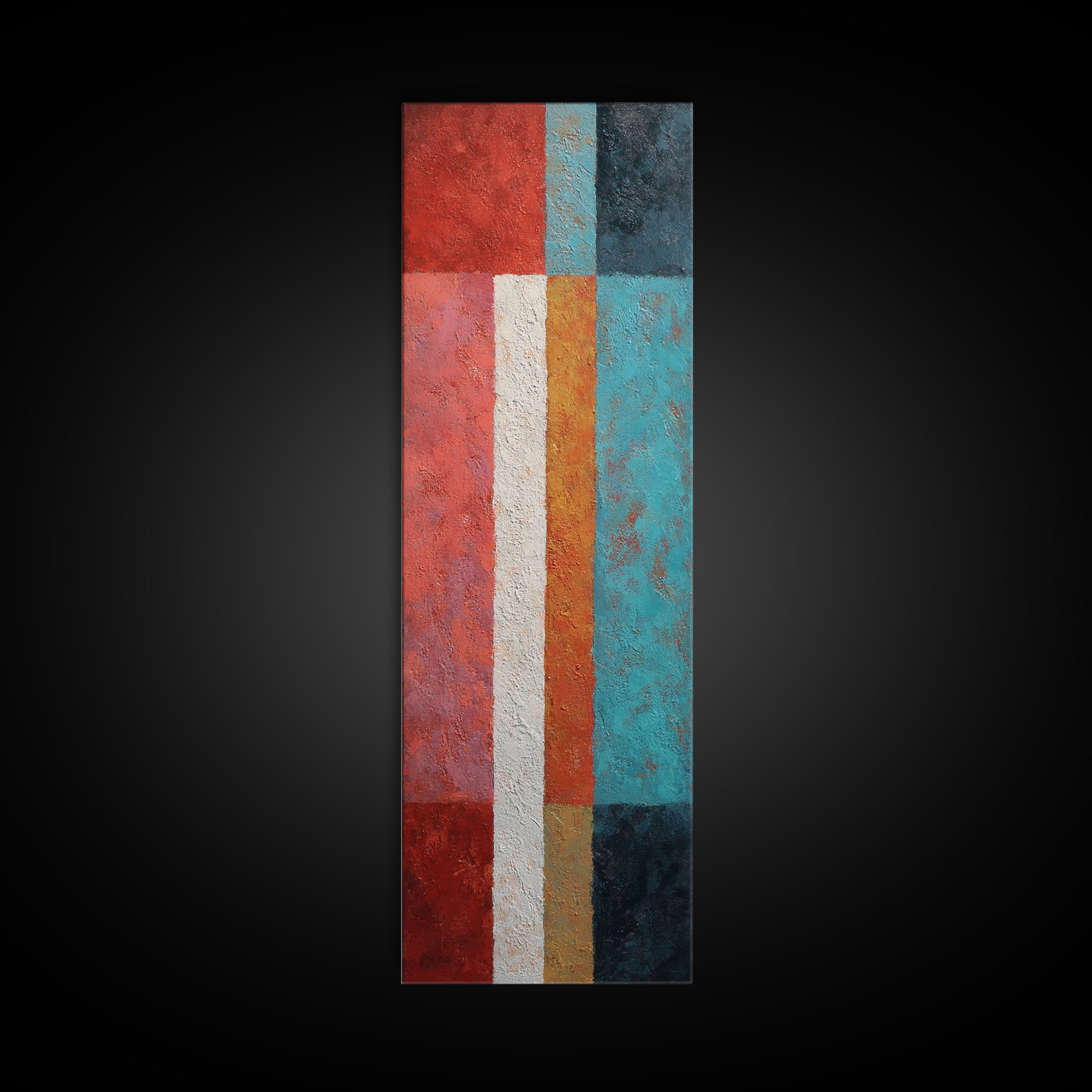 Bright Coral and Turquoise Abstract for Outdoors Canvas Print, Patio Art, Metal Art, Patio Decor, Abstract Art, Outdoor, PAT-1x3-72