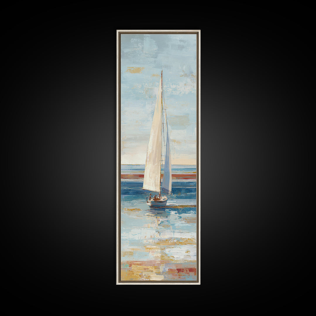 Sailboat on a Breezy Summer Horizon Canvas Print, Patio Art, Family Wall Art, Patio Decor, Fine Art, Outdoor, Room Decor, PAT-1x3-99
