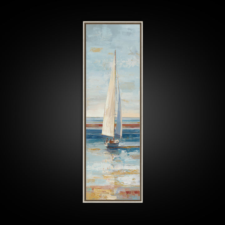 Sailboat on a Breezy Summer Horizon Canvas Print, Patio Art, Family Wall Art, Patio Decor, Fine Art, Outdoor, Room Decor, PAT-1x3-99