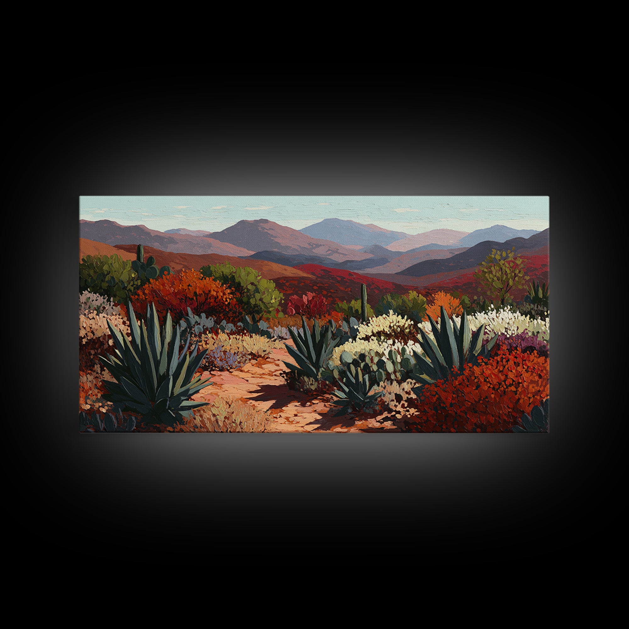 Desert Patio Agave and Bougainvillea Framed Canvas Print, Patio Art, Minimalist Decor, Patio Decor, Fine Art, Outdoor, PAT-2x1-13