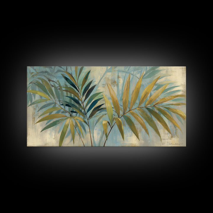 Tropical Palm Fronds Canvas Print, Patio Art, Wall Art, Patio Decor, Oil Painting, Outdoor, Outdoor Wall Decor, Floral Wall Art, PAT-2x1-21