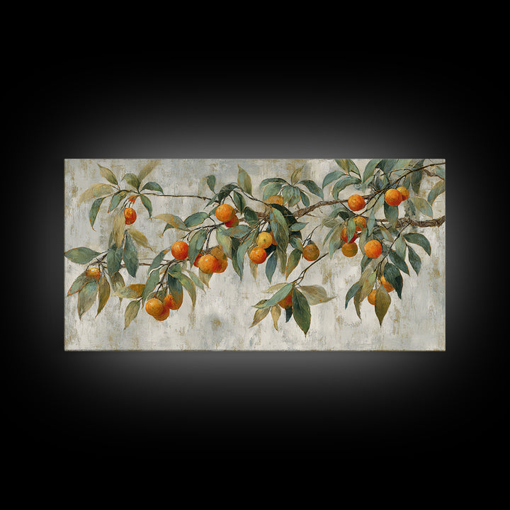 Orange Tree Branch Canvas Print, Patio Art, Textured Painting, Patio Decor, Fine Art, Outdoor, Outdoor Wall Art, Western Decor, PAT-2x1-66