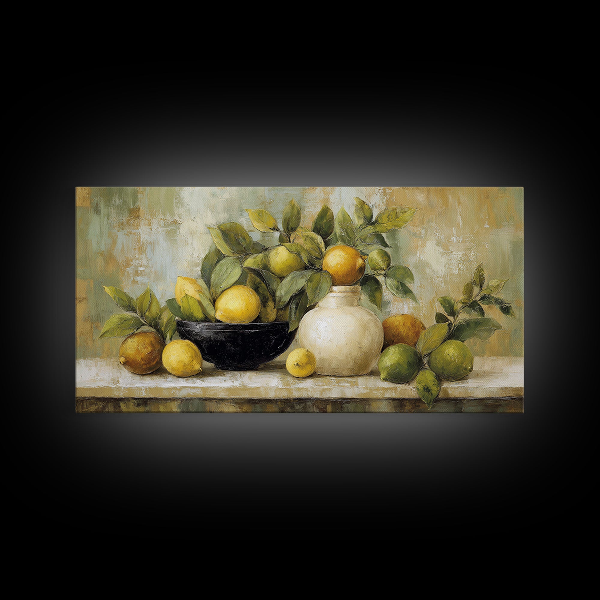 Outdoor Citrus Still Life Canvas Print, Patio Art, Garden Decor, Patio Decor, Fine Art, Outdoor, Beach Art, Beach House Decor, PAT-2x1-73