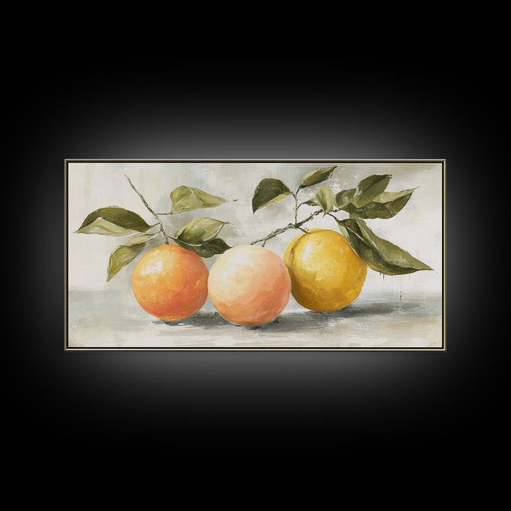 Outdoor Citrus Still Life Framed Canvas Print, Patio Art, Outdoor Wall Decor, Patio Decor, Fine Art, Outdoor, Yard Decor, PAT-2x1-97
