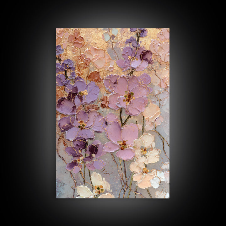 Sunset over Garden Flowers and Vines Canvas Print, Patio Art, Gallery Decor, Patio Decor, Oil Painting, Outdoor, PAT-2x3-15