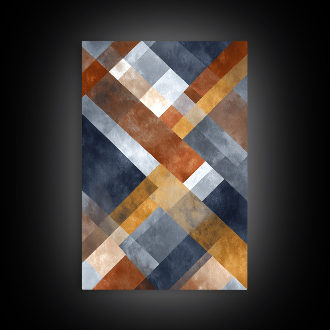 Warm Geometric Tile Pattern Canvas Print, Patio Art, Mixed Media Art, Patio Decor, Abstract Art, Outdoor, Art Print, Room Decor, PAT-2x3-32