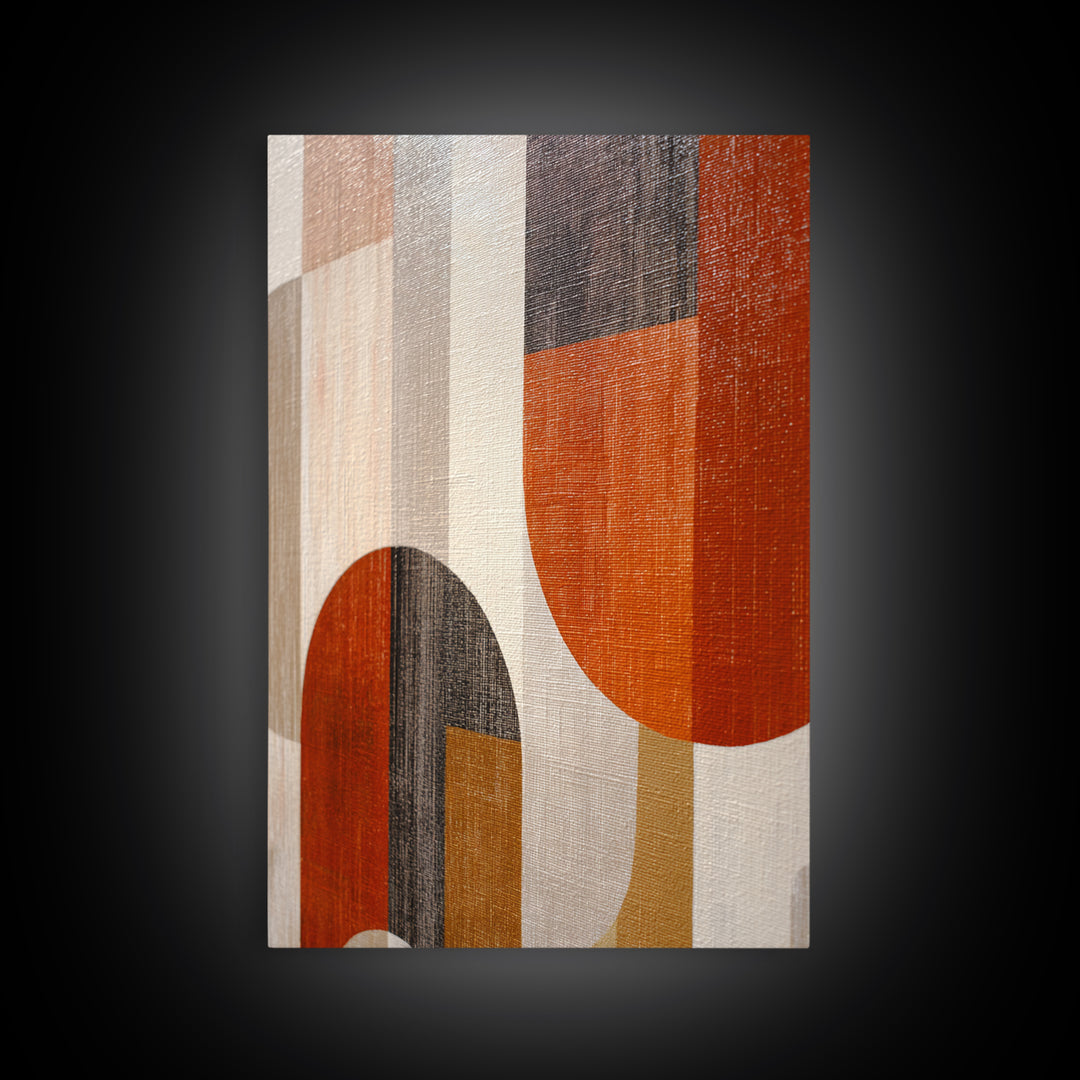 Warm Geometric Tile Pattern Framed Canvas Print, Patio Art, Neutral Decor, Patio Decor, Fine Art, Outdoor, Wall Art, Home Decor, PAT-2x3-56