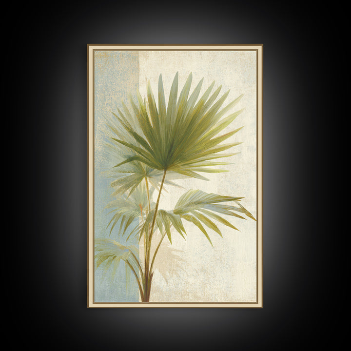 Tropical Palm Fronds Canvas Print, Patio Art, Floral Wall Art, Patio Decor, Oil Painting, Outdoor, Mixed Media Art, PAT-2x3-81