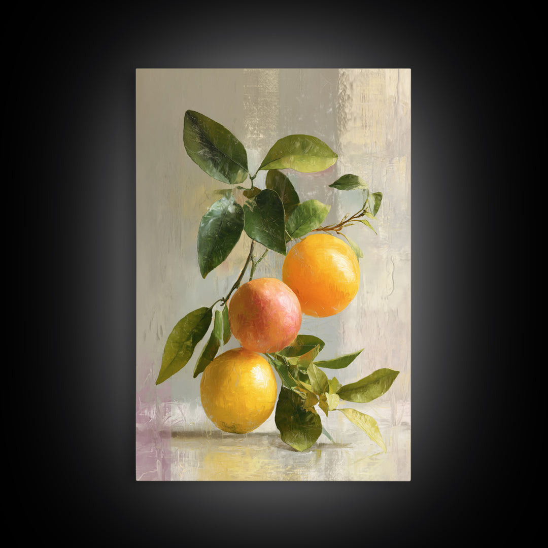 Outdoor Citrus Still Life Framed Canvas Print, Patio Art, Coastal Decor, Patio Decor, Fine Art, Outdoor, Family Wall Art, PAT-2x3-85