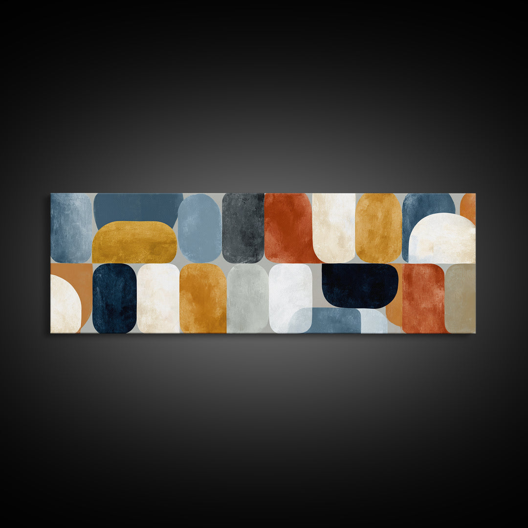 Warm Geometric Tile Pattern Canvas Print, Patio Art, Beach Art, Patio Decor, Abstract Art, Outdoor, Neutral Decor, Modern Decor, PAT-3x1-16