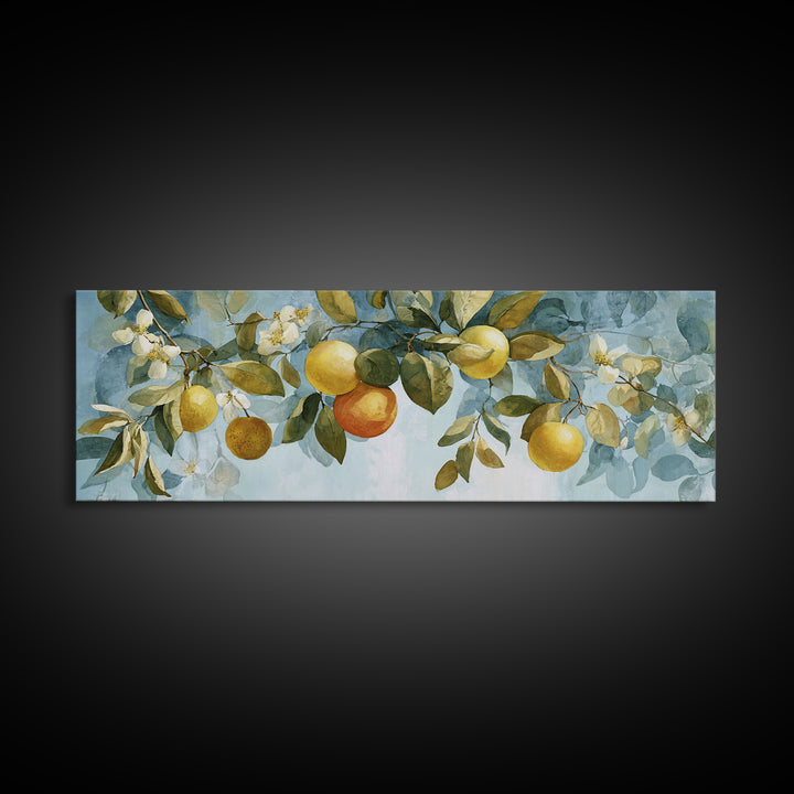 Outdoor Citrus Still Life Canvas Print, Patio Art, Patio Decor, Fine Art, Outdoor, Gallery Decor, Neutral Decor, Modern Decor, PAT-3x1-21
