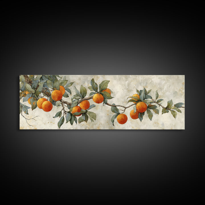 Orange Tree Branch Canvas Print, Patio Art, Gallery Decor, Patio Decor, Fine Art, Outdoor, Contemporary Art, Wall Art, PAT-3x1-62