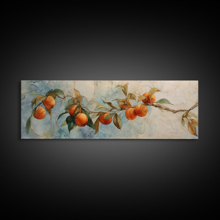 Orange Tree Branch Canvas Print, Patio Art, Western Decor, Patio Decor, Fine Art, Outdoor, Floral Art, Lake House Decor, PAT-3x1-86