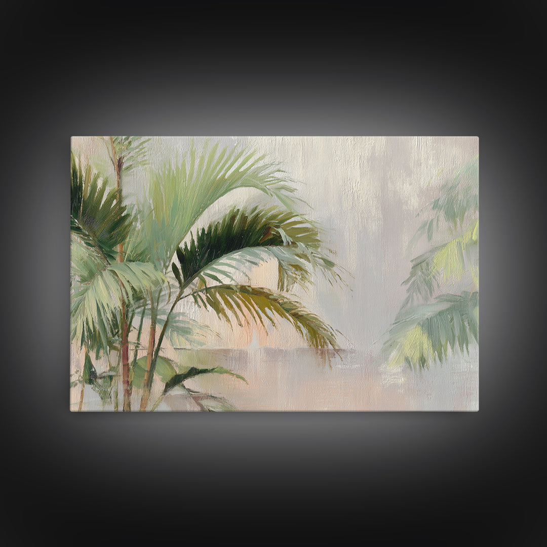 Tropical Palm Fronds Canvas Print, Patio Art, Yard Decor, Patio Decor, Fine Art, Outdoor, Luxury Decor, Art Print, Room Decor, PAT-3x2-29