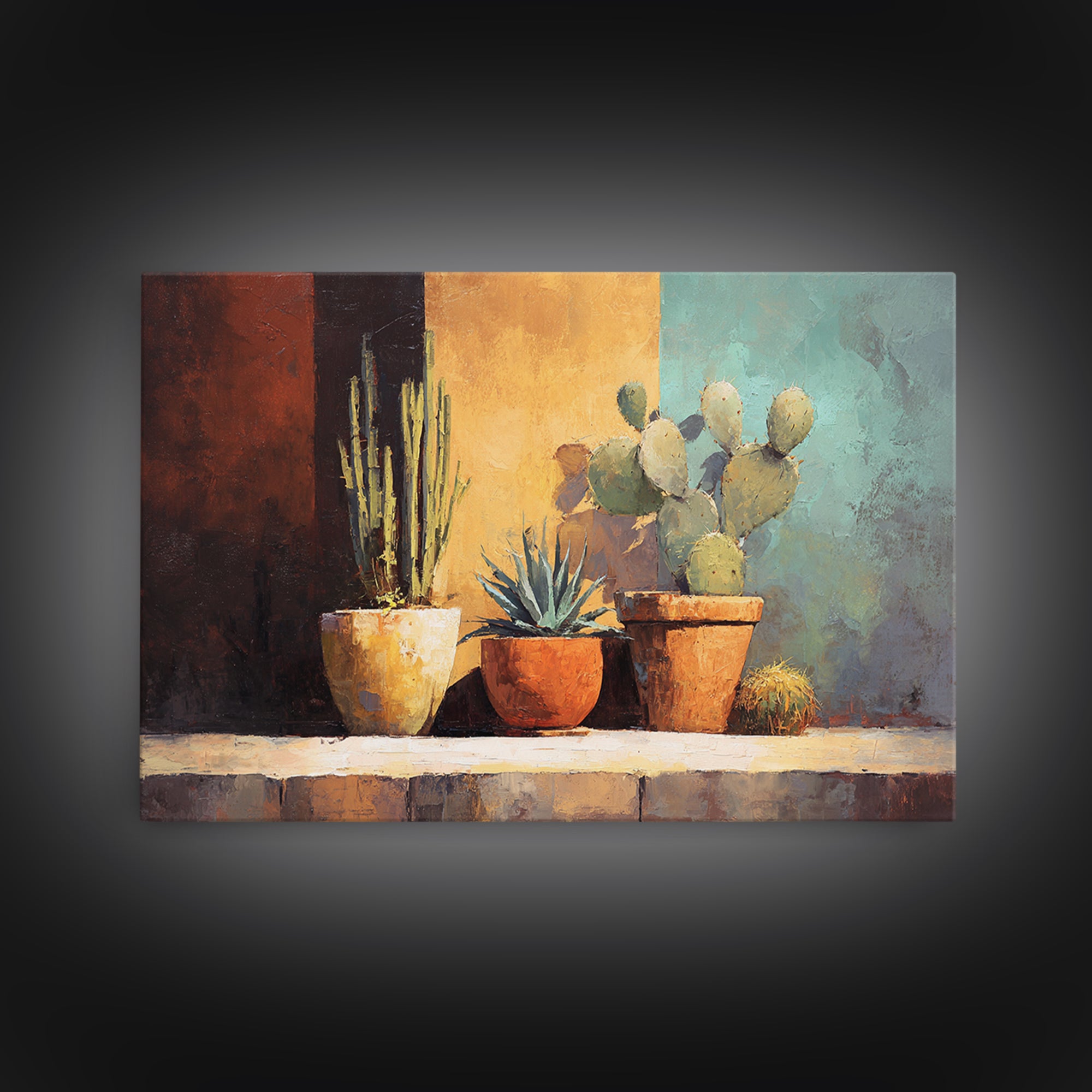 Cactus and Agave Canvas Print, Patio Art, Coastal Wall Decor, Patio Decor, Fine Art, Outdoor, Gallery Decor, Neutral Decor, PAT-3x2-32