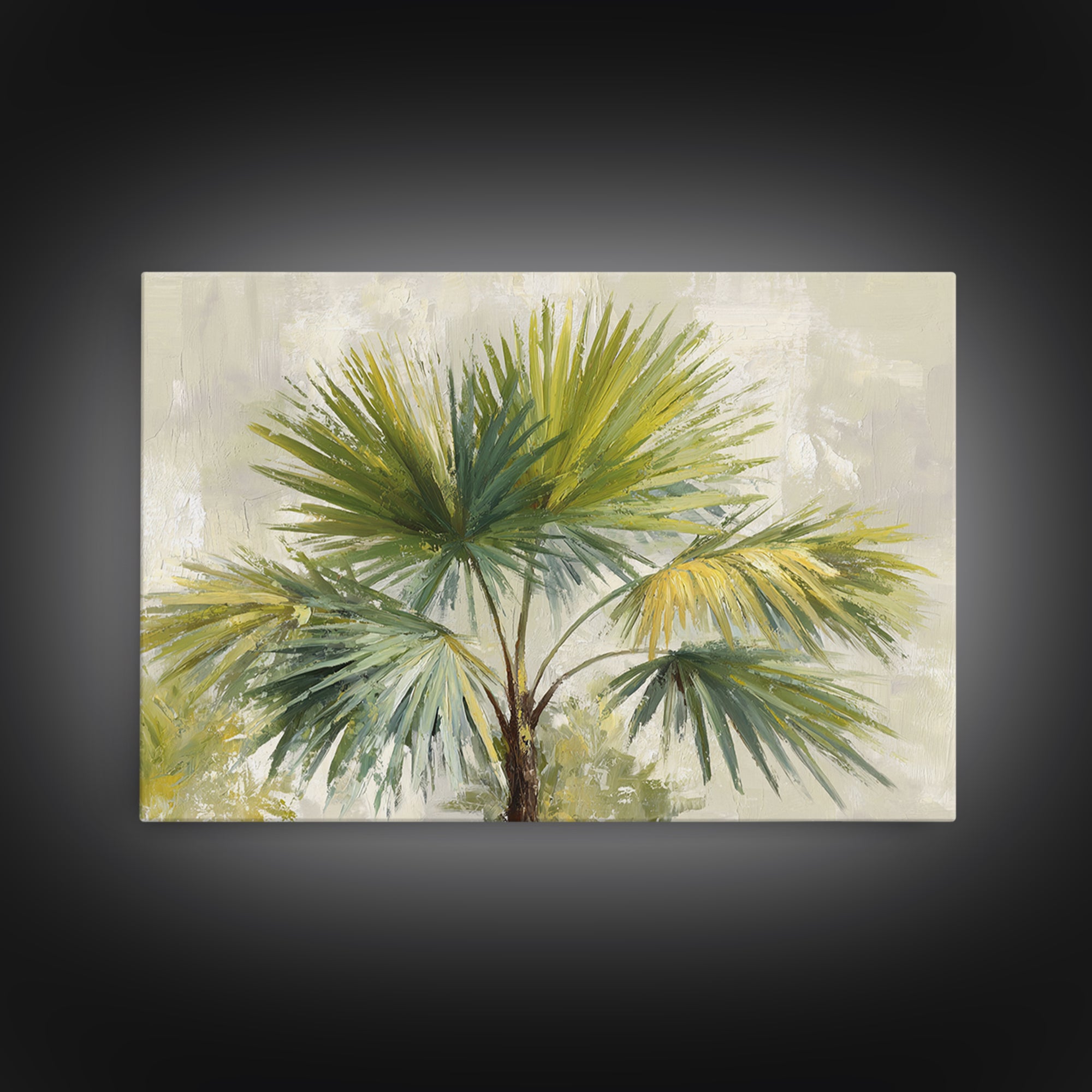 Tropical Palm Fronds Framed Canvas Print, Patio Art, Beach Art, Patio Decor, Fine Art, Outdoor, Neutral Decor, Modern Decor, PAT-3x2-5