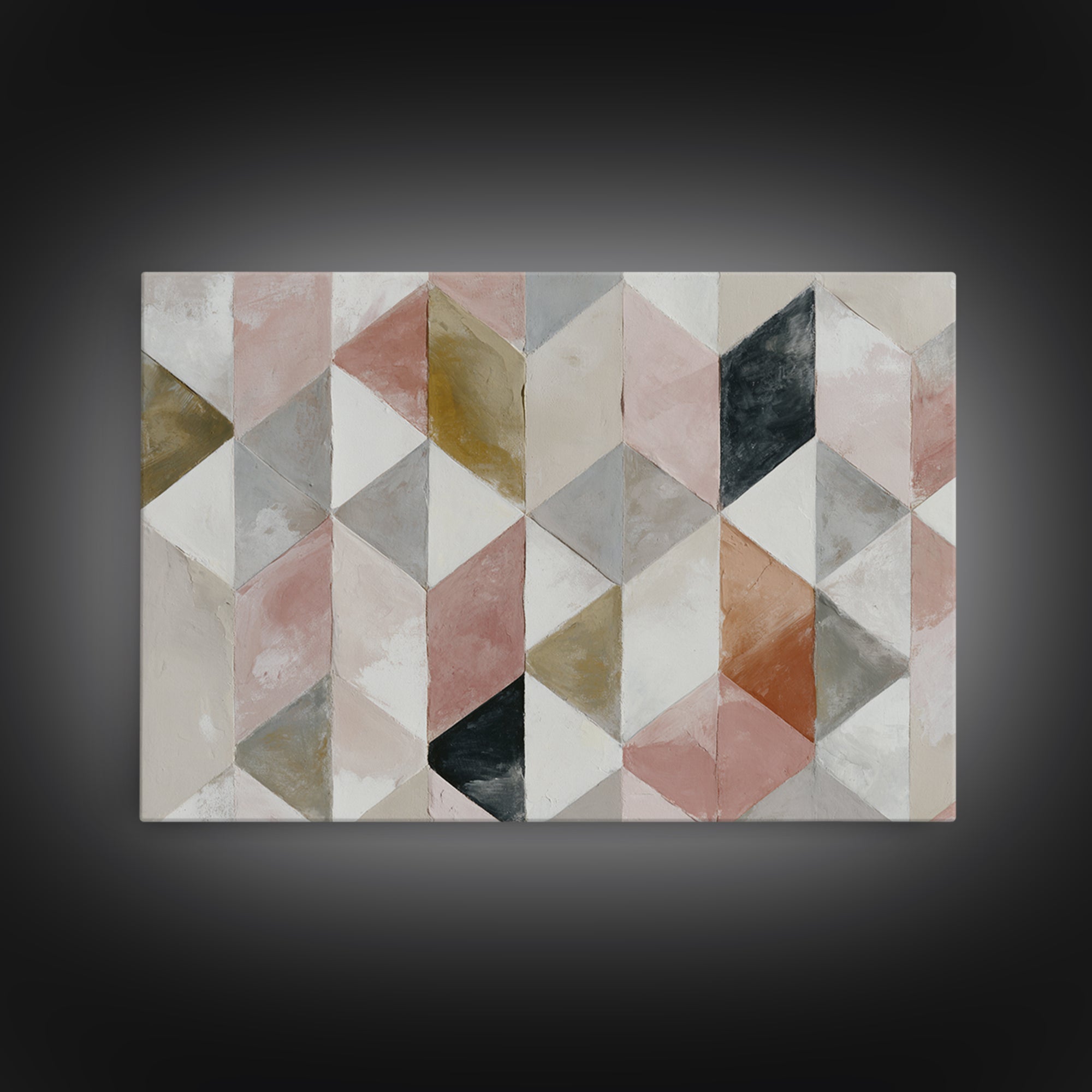 Warm Geometric Tile Pattern Canvas Print, Patio Art, Bar Art, Patio Decor, Fine Art, Outdoor, Outdoor Art, Gallery Decor, PAT-3x2-52