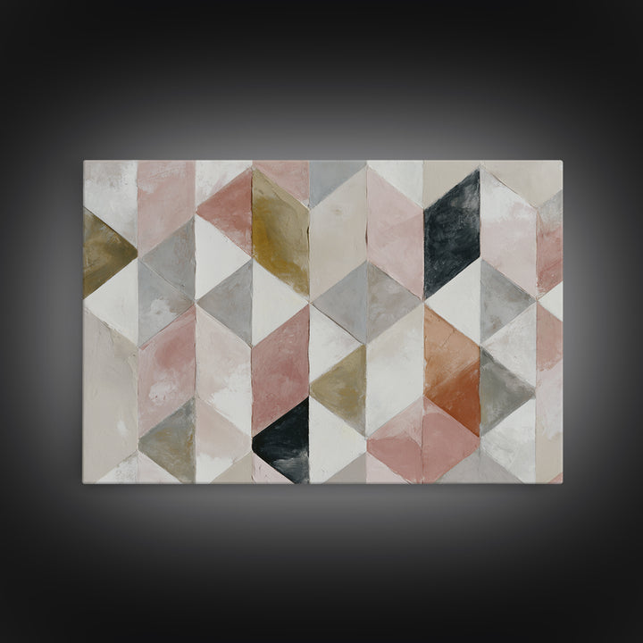 Warm Geometric Tile Pattern Canvas Print, Patio Art, Bar Art, Patio Decor, Fine Art, Outdoor, Outdoor Art, Gallery Decor, PAT-3x2-52
