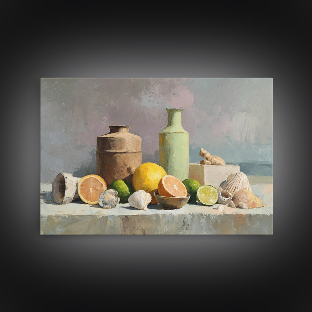 Outdoor Citrus Still Life Canvas Print, Patio Art, Beach House Decor, Patio Decor, Outdoor, Modern Decor, Fine Art Print, PAT-3x2-57