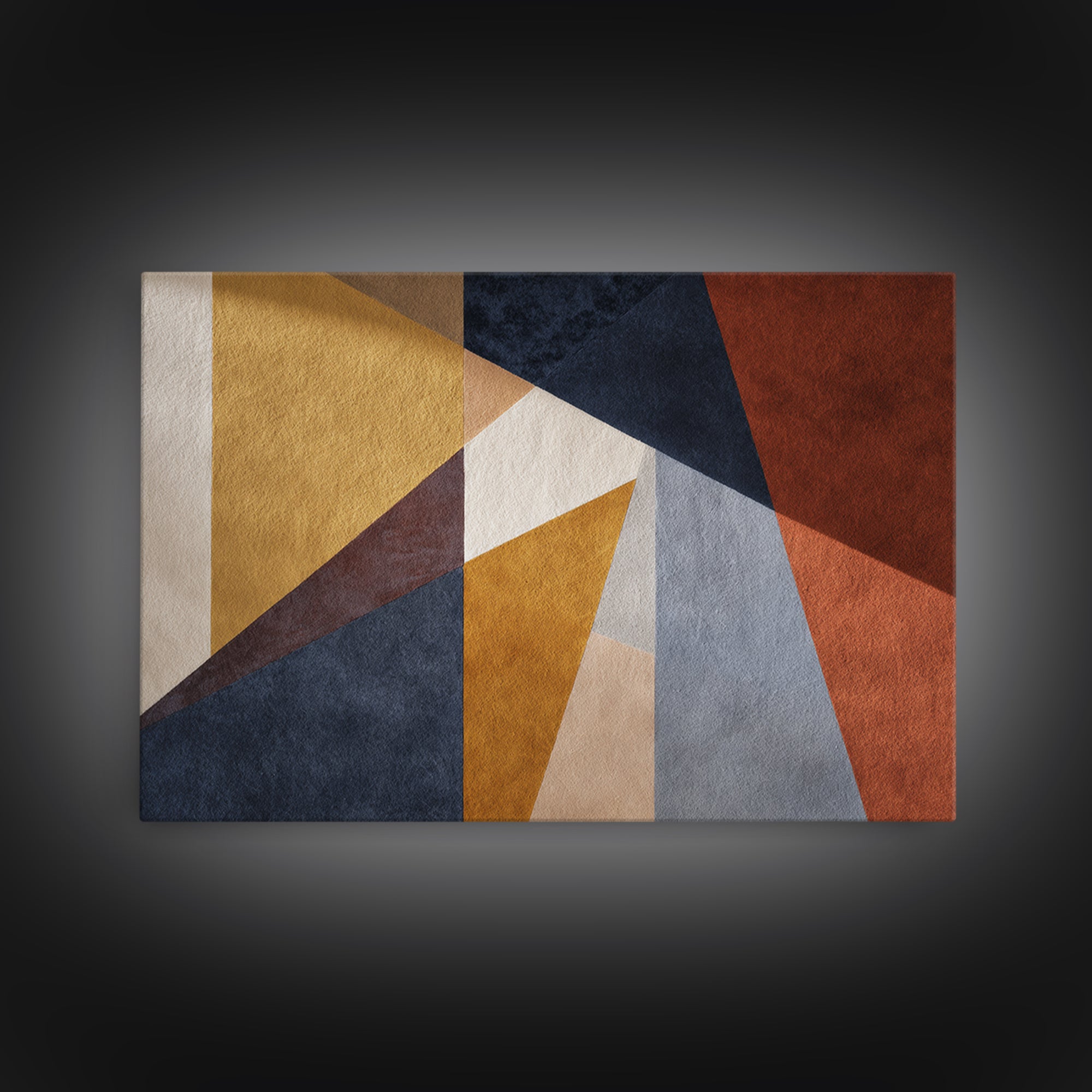 Warm Geometric Tile Pattern Canvas Print, Patio Art, Rustic Decor, Patio Decor, Abstract Art, Outdoor, Textured Painting, PAT-3x2-76